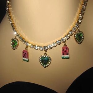 ✅BETSEY JOHNSON POPSICLE AND HEART WITH LOTS OF BLING NECKLACE